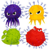4E's Novelty Sea Animal Octopus Water Balls 4 Pack - Pool Toys Outdoor Activity Game Bath Tub Sensory Octopus Absorbent Splash Balls Bomb, Floating