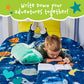 MEMORY MATES Jake the Shark Memory Foam Pillow Plush with Kid's Diary that Stores in Belly Pocket, 15” Stuffed Animal, 6" Journal