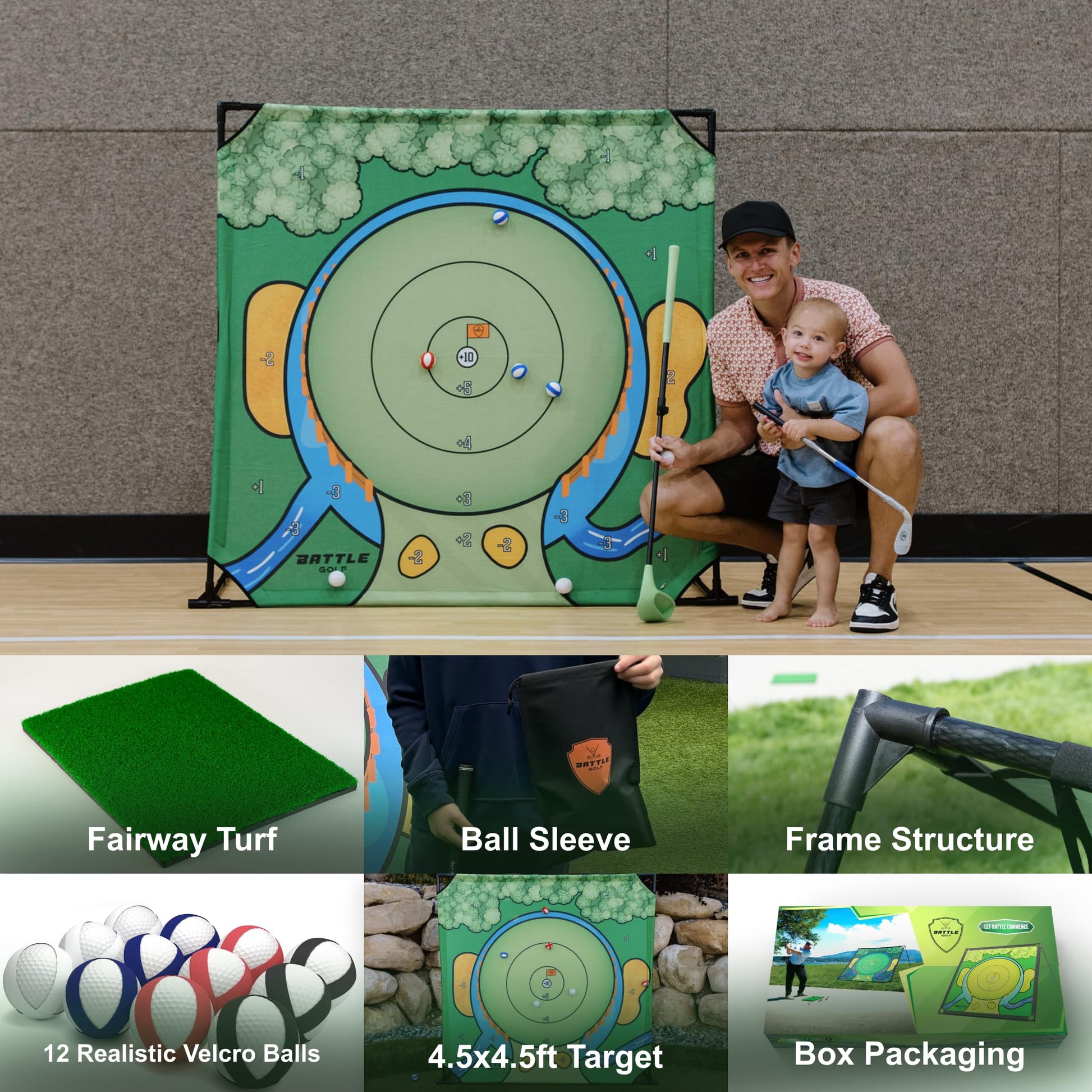 Battle Golf Chipping Game - The Original Portable Golf Game for Chipping Practice for Dads and Junior Golfers - Indoor and Outdoor (Standard