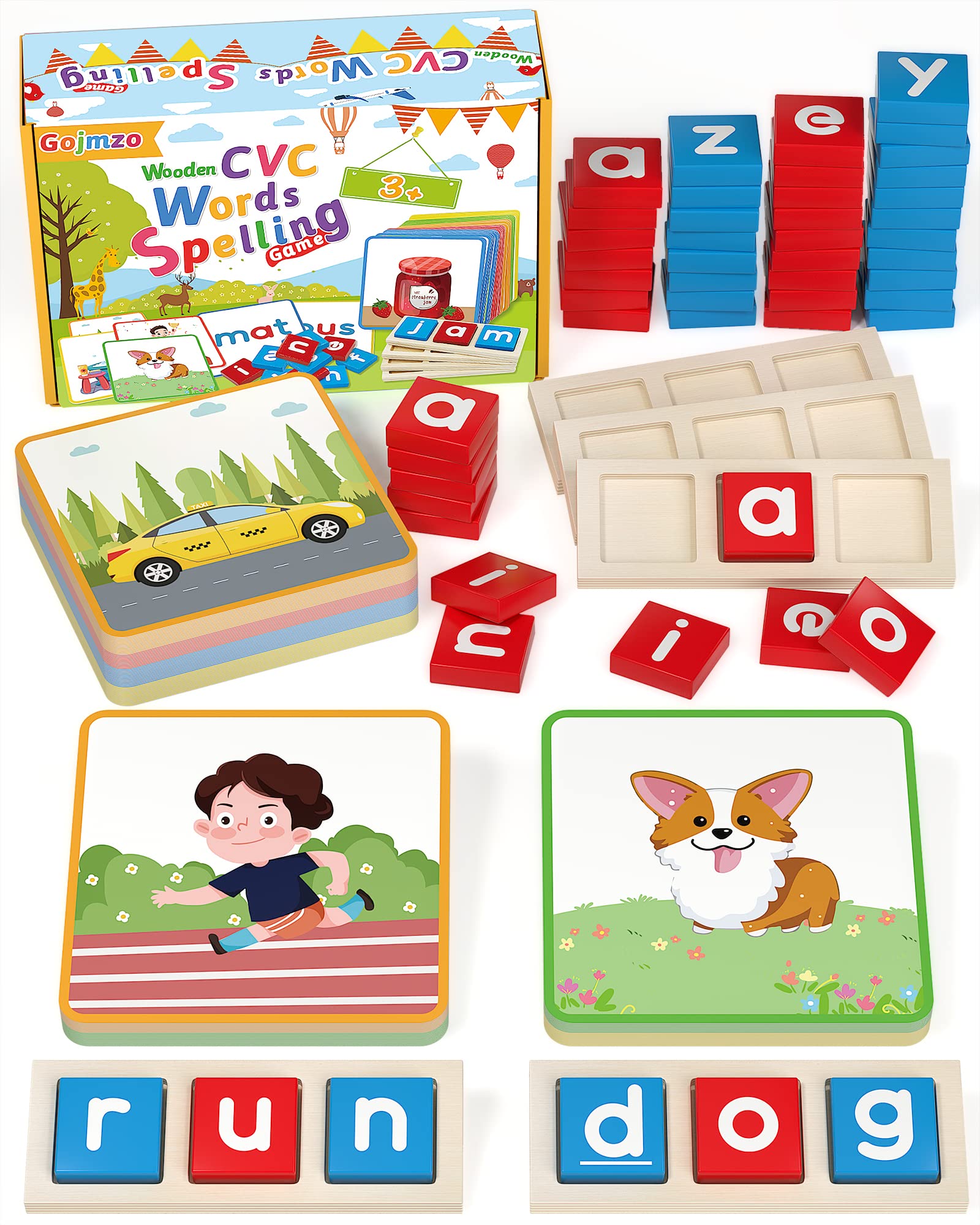 Wooden CVC Word Spelling Games, Montessori Educational Learning Toys Gifts
