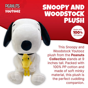 Youtooz Snoopy and Woodstock Plushie, 9-Inch - Peanuts Collectible Stuffed Plush, Soft 100% PP Cotton