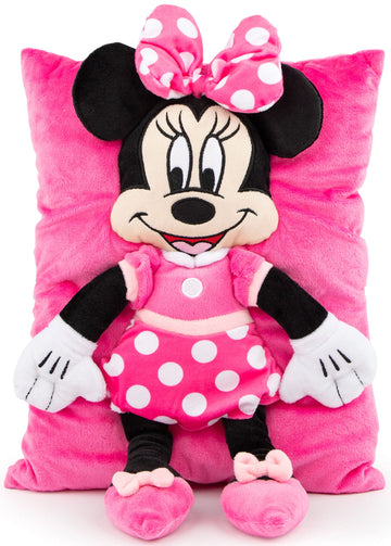 Jay Franco Disney Minnie Mouse Kids 3D Snuggle Pillow, 15 x 11 Inches - Super Soft Polyester Microfiber Plush Stuffed Animal, Gift for Kids, Pink