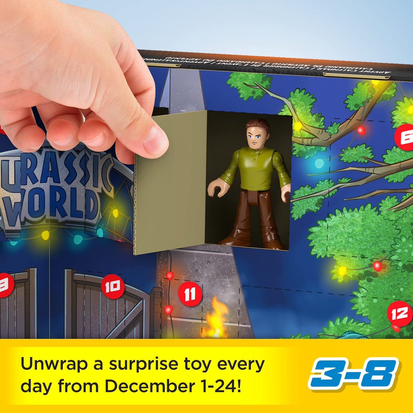 Fisher-Price Imaginext Jurassic World Advent Calendar, Christmas Gift of 25 Dinosaur Toys & Figures for Preschool Kids Ages 3+ Years