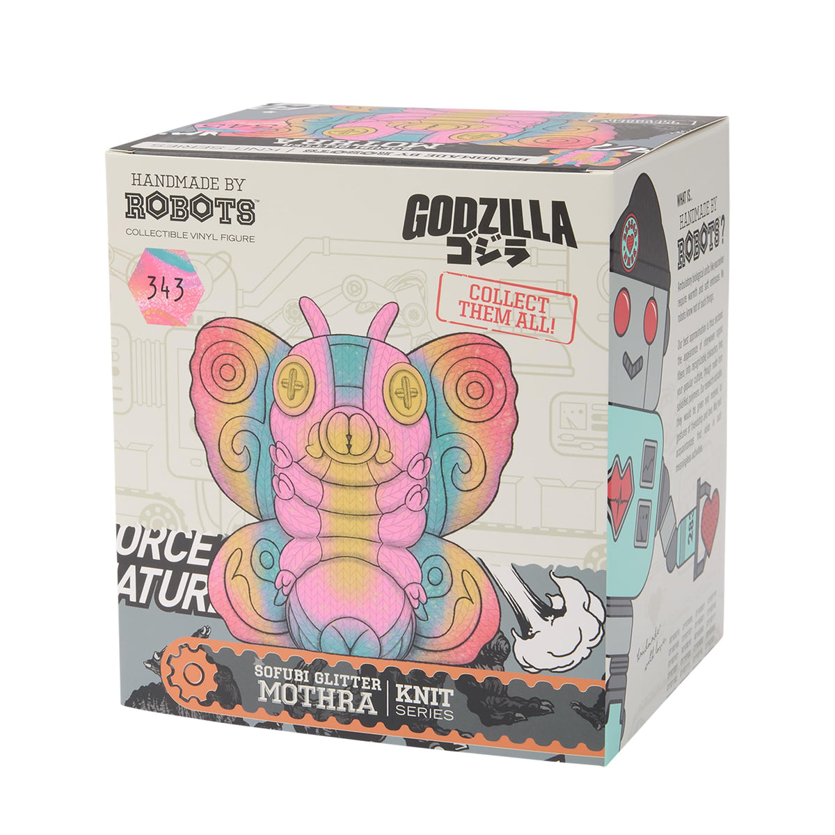 Handmade by Robots - Godzilla - Mothra (Mothra #343 (Sofubi Spray Glitter))