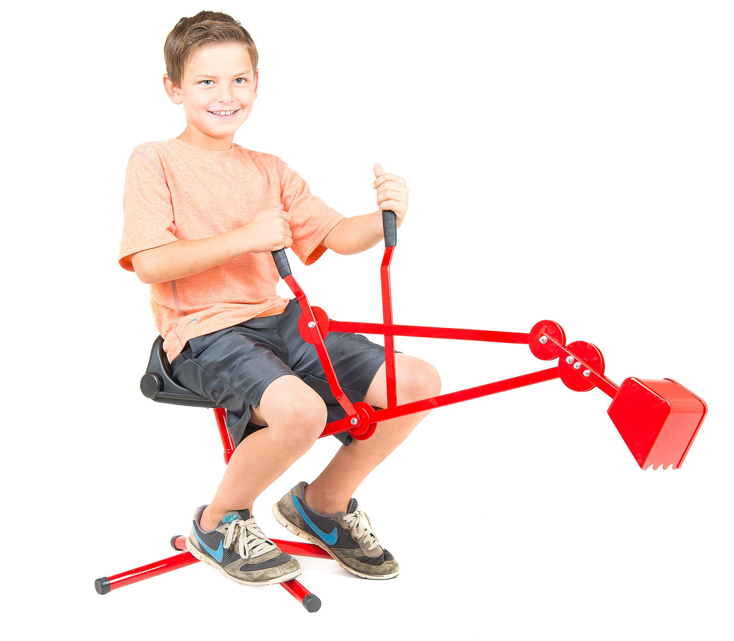 Childrensneeds.com Excavator Sand Digger Toy Backhoe for Kids (Ride On) Outdoor Digging Scooper for Dirt, Snow, Beach, Sandbox | Heavy-Duty Metal