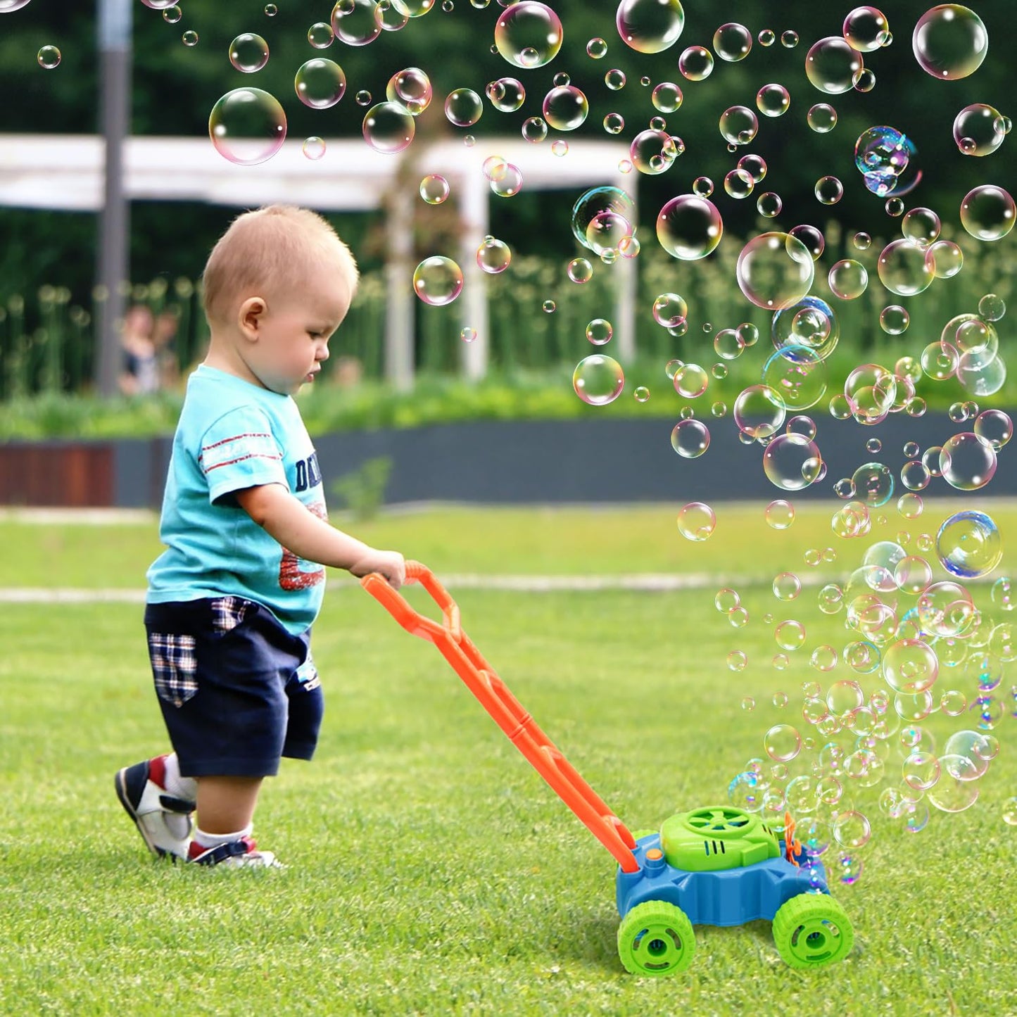 Lydaz Bubble Lawn Mower Toddler Toys, Bubble Machine Outdoor Garden Toys