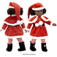 Playtime by Eimmie 18 Inch Doll Clothes and Accessories - Christmas Holiday Dress with Matching Santa Hat & Shawl - Clothing Sets & Stuff - Fits