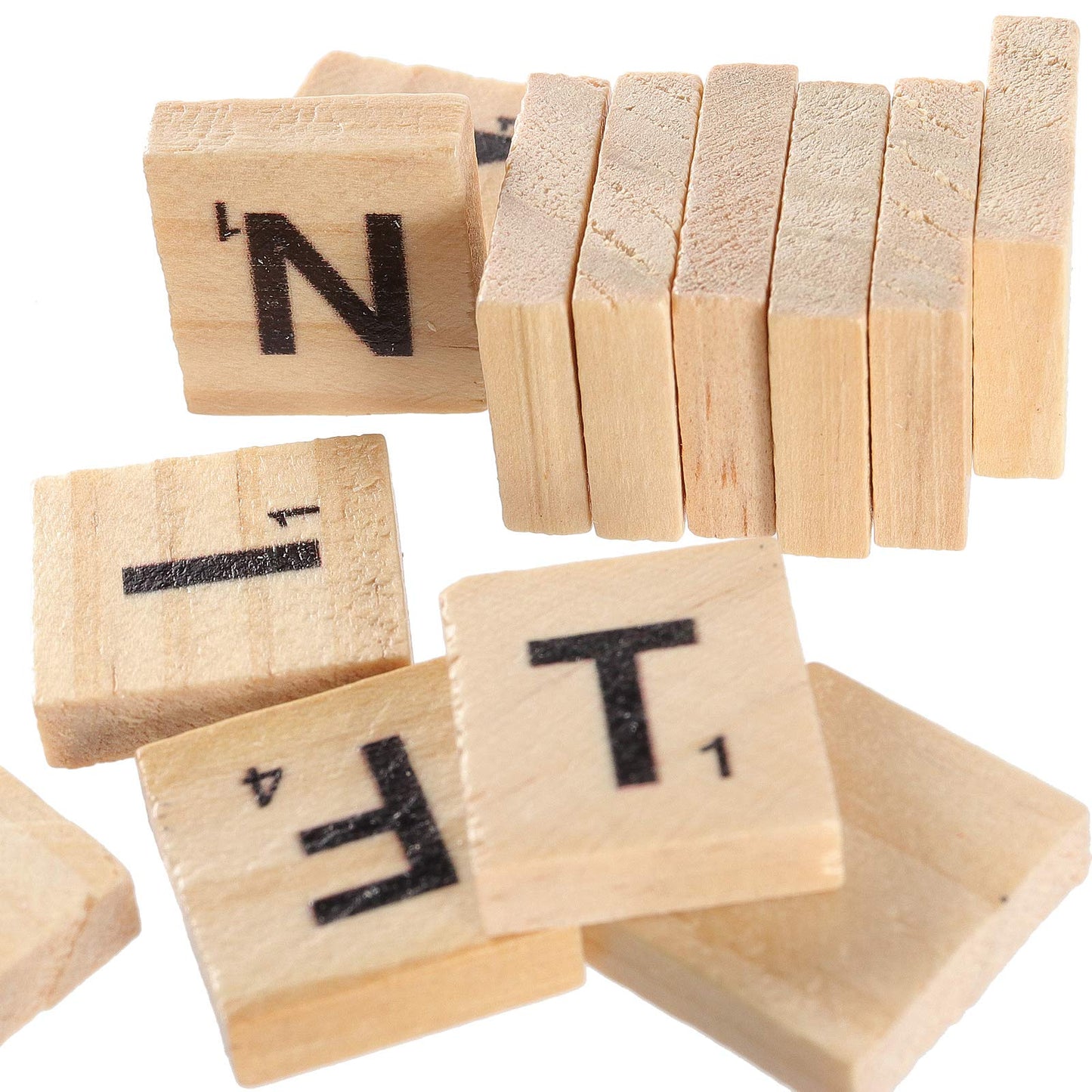 ZEONHAK 1200 PCS Wood Letter Scrabble Tiles, Wooden Scrabble Letters, Letter Tiles for Crafts, DIY Decoration, Spelling, Alphabet Coaster, A-Z Capital