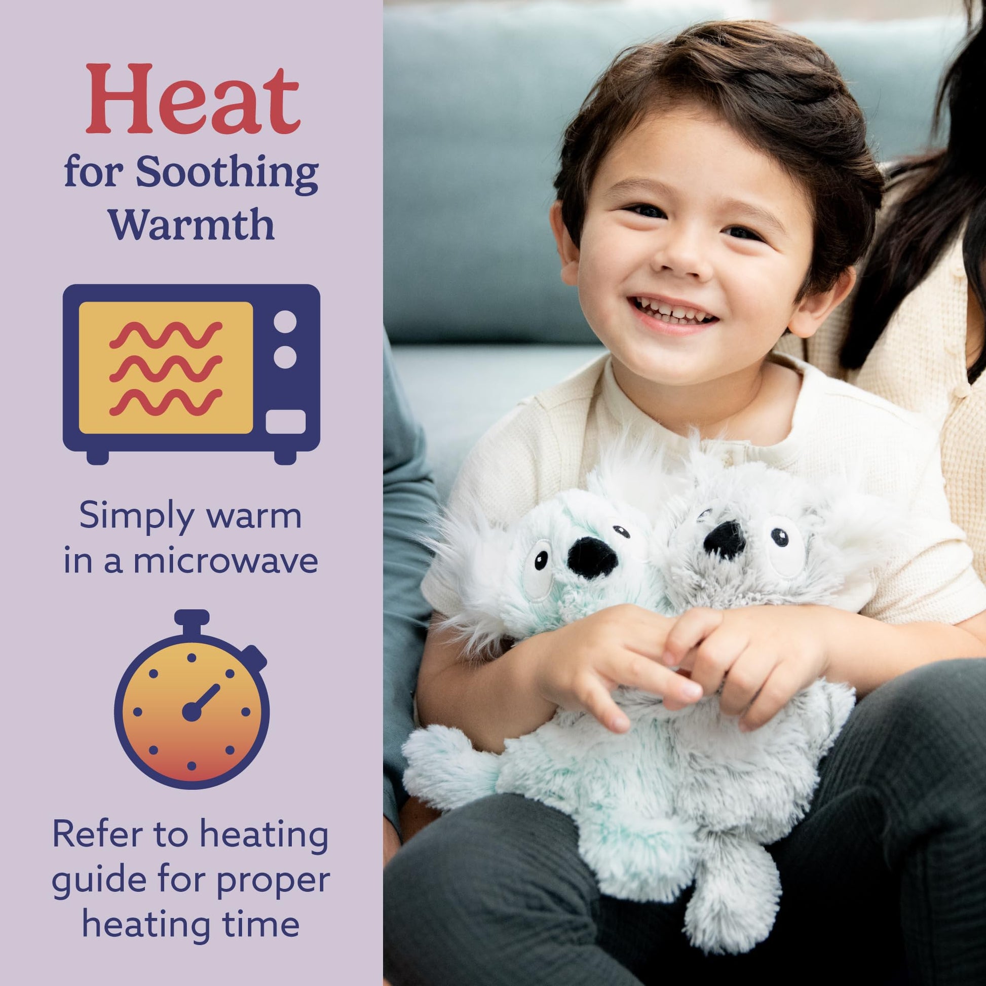 warmies Hugs Duo, Microwavable & Weighted Stuffed Animals, Koala - Heated Stuffed Animal Plushie for Warmth & Comfort - Cute Soft Plush Toys