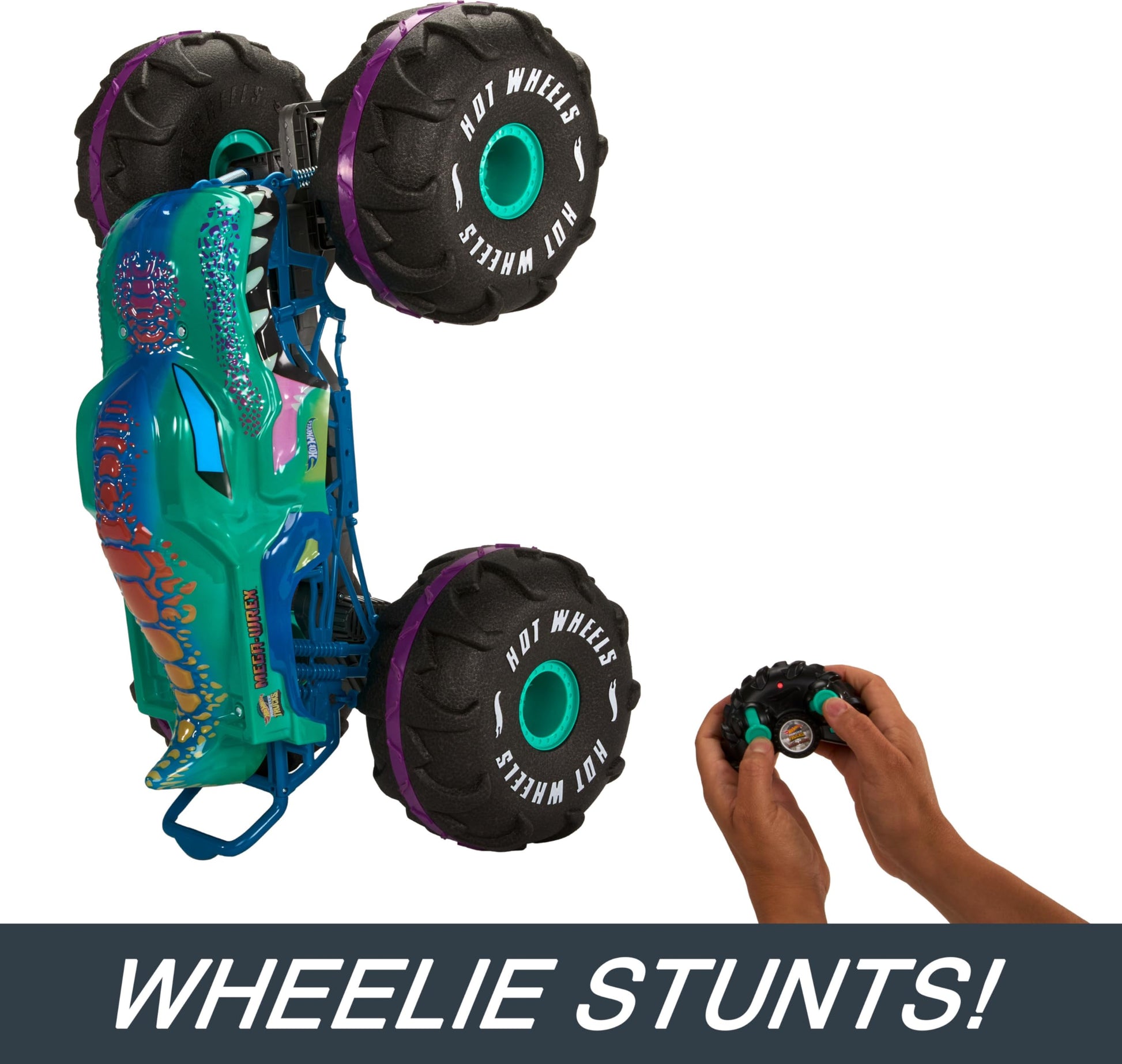 Hot Wheels RC Monster Trucks Mega-Wrex in 1:6th Scale, Extra Large Remote-Control Toy Truck, More Than 2ft Long