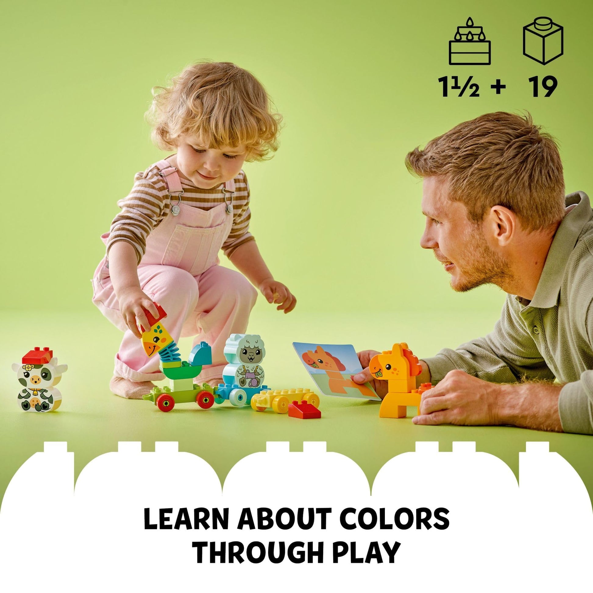 LEGO DUPLO My First Animal Train Building Set and Horse Toy, Educational Toy for Toddlers Ages 1-3 with 4 Animal Figures, Creative Nature Birthday