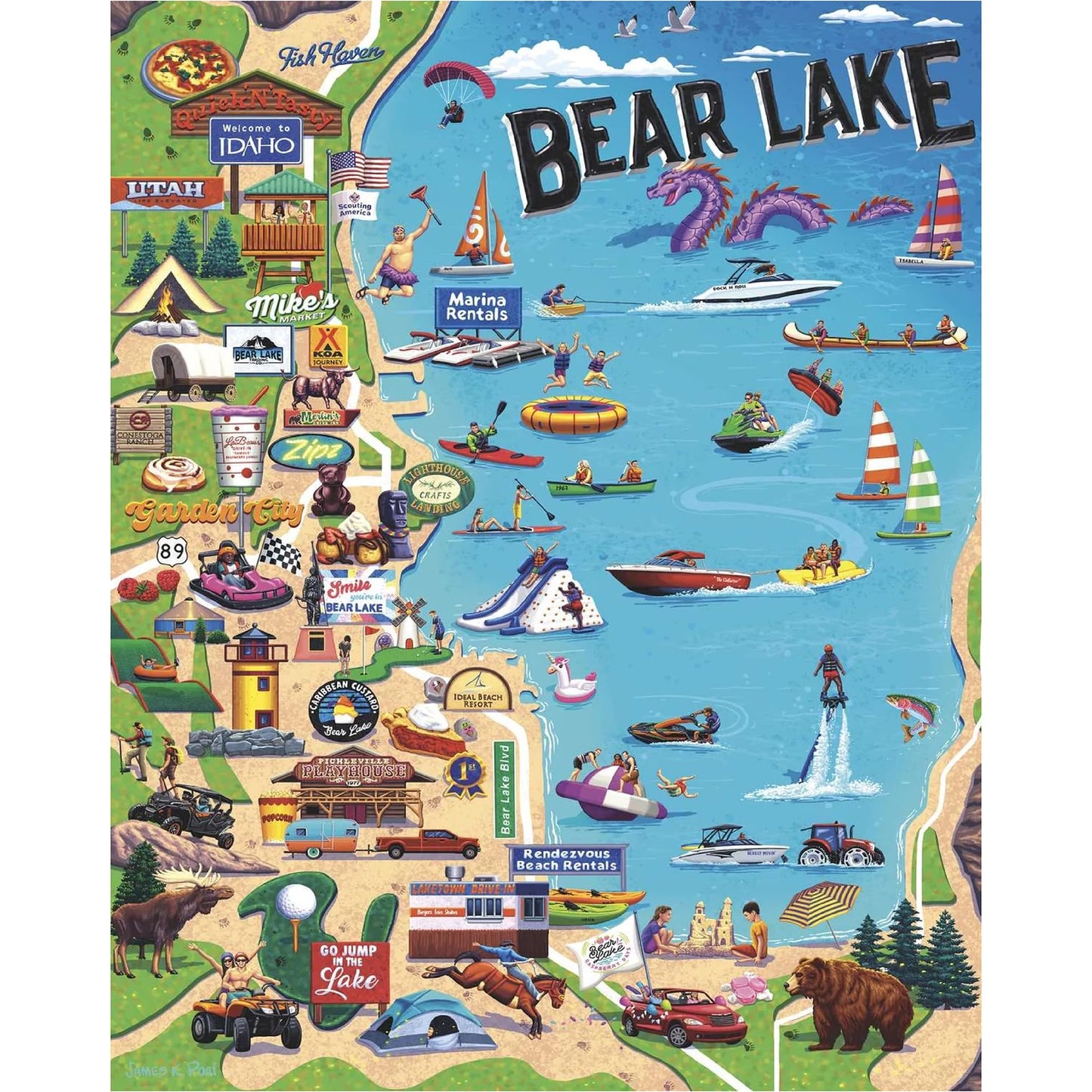 Boardwalk Puzzles Bear Lake, 1000 Piece Jigsaw Puzzle for Adults, 19¼ x 26? Inches, Made in USA