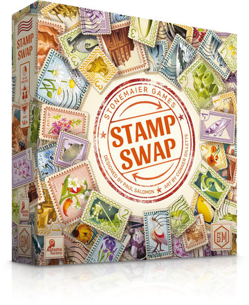 Stonemaier Games: Stamp Swap by Paul Salomon | A Competitive Stamp Collecting Strategy Board Game for Adults & Family | Curate the Most Well-Focused