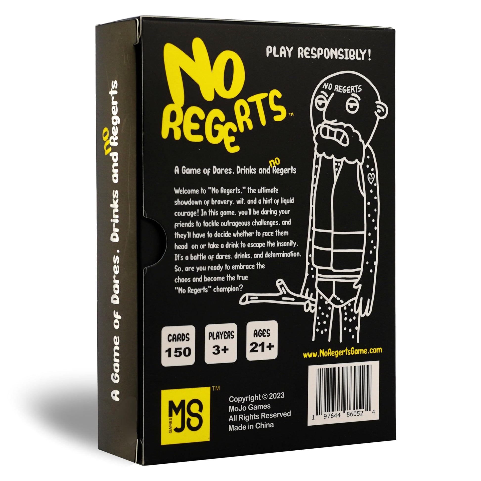 Mojo Games, No Regerts - A Game of Dares, Drinks and No Regerts. Adult Card Game for Game Night, Drinking Game, Party Game