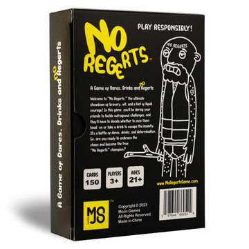 Mojo Games, No Regerts - A Game of Dares, Drinks and No Regerts. Adult Card Game for Game Night, Drinking Game, Party Game