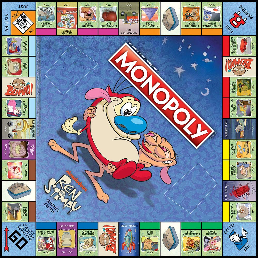 Monopoly Ren & Stimpy Board Game | Based on The Nickelodeon Series Ren & Stimpy | Officially Licensed Ren & Stimpy Merchandise | Themed Classic