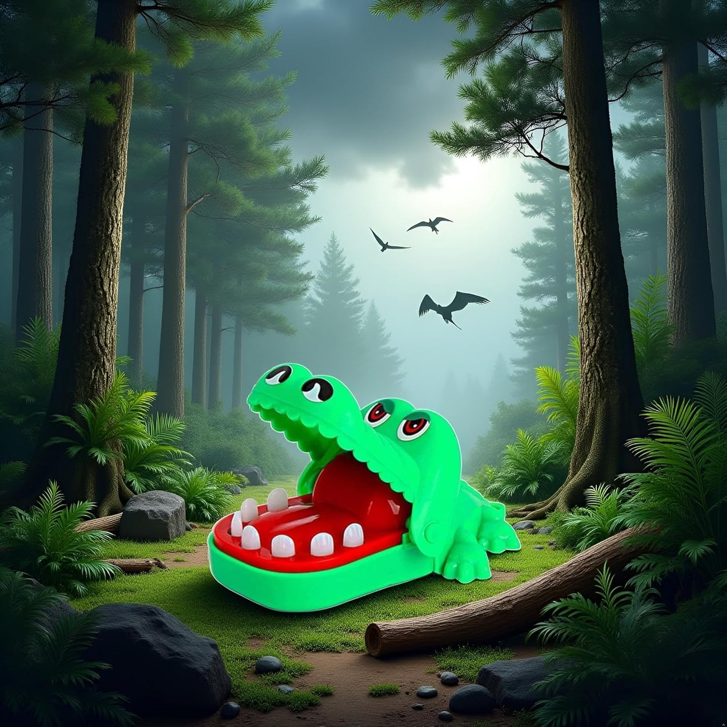 WaigN Green Crocodile Teeth Game for Crocodile Biting Finger Dentist Games, Mini Chomping Alligator Teeth Family Tabletop Party Decor Adult, Car