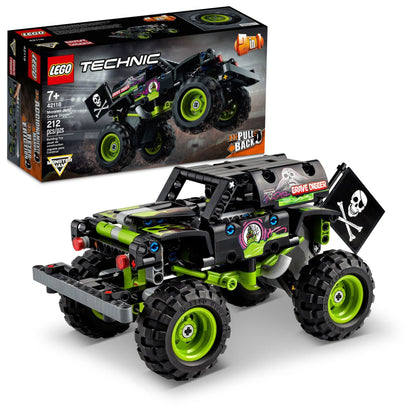 LEGO Technic Monster Jam Grave Digger 42118 Set - Truck Toy to Off-Road Buggy, Pull-Back Motor, Vehicle Building and Learning Playset, Gift