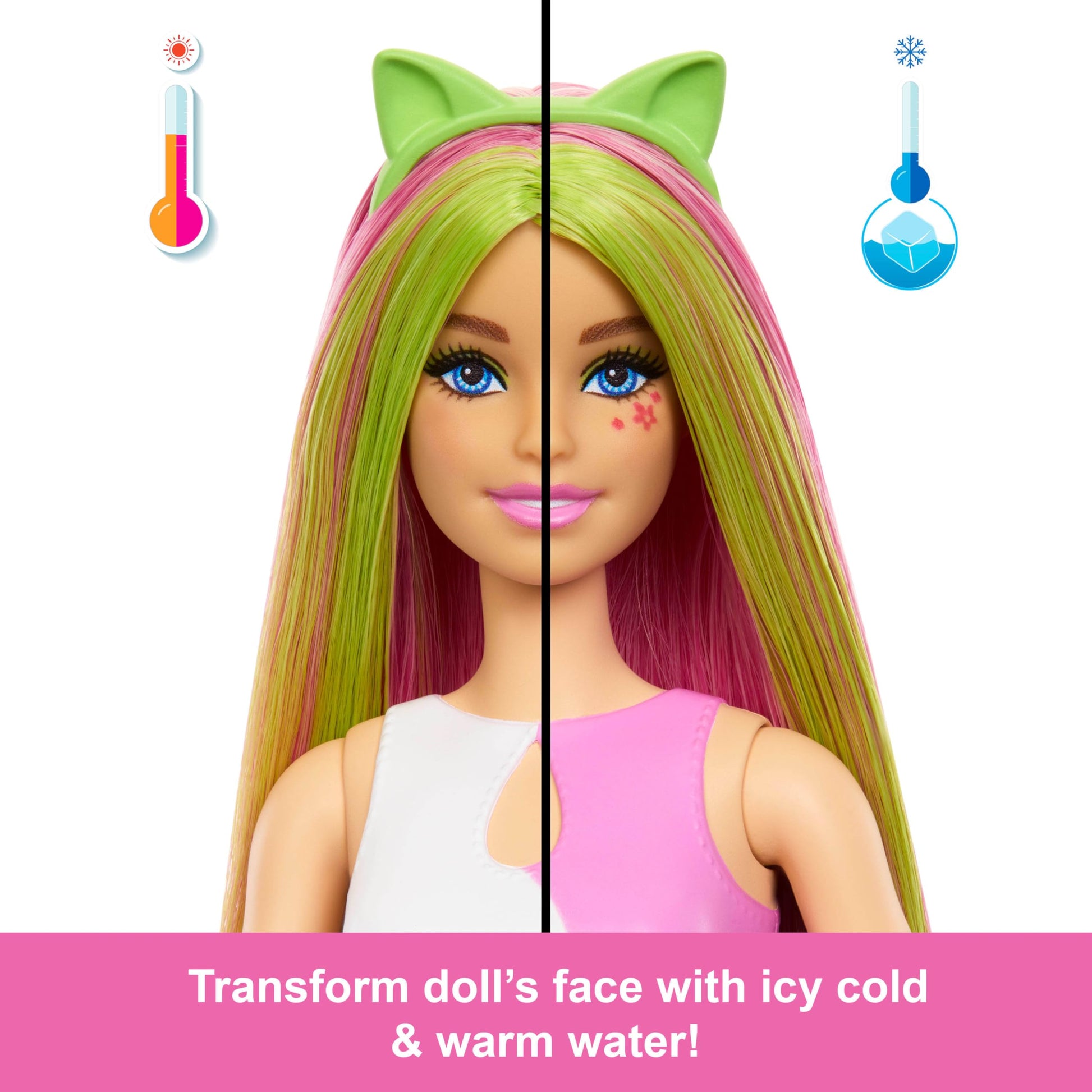Barbie Pop Reveal Series Doll & Accessories Set, Shakes Series, Scented Cute Kitten Fashion Doll & Pet, 8 Surprises Include Color Change
