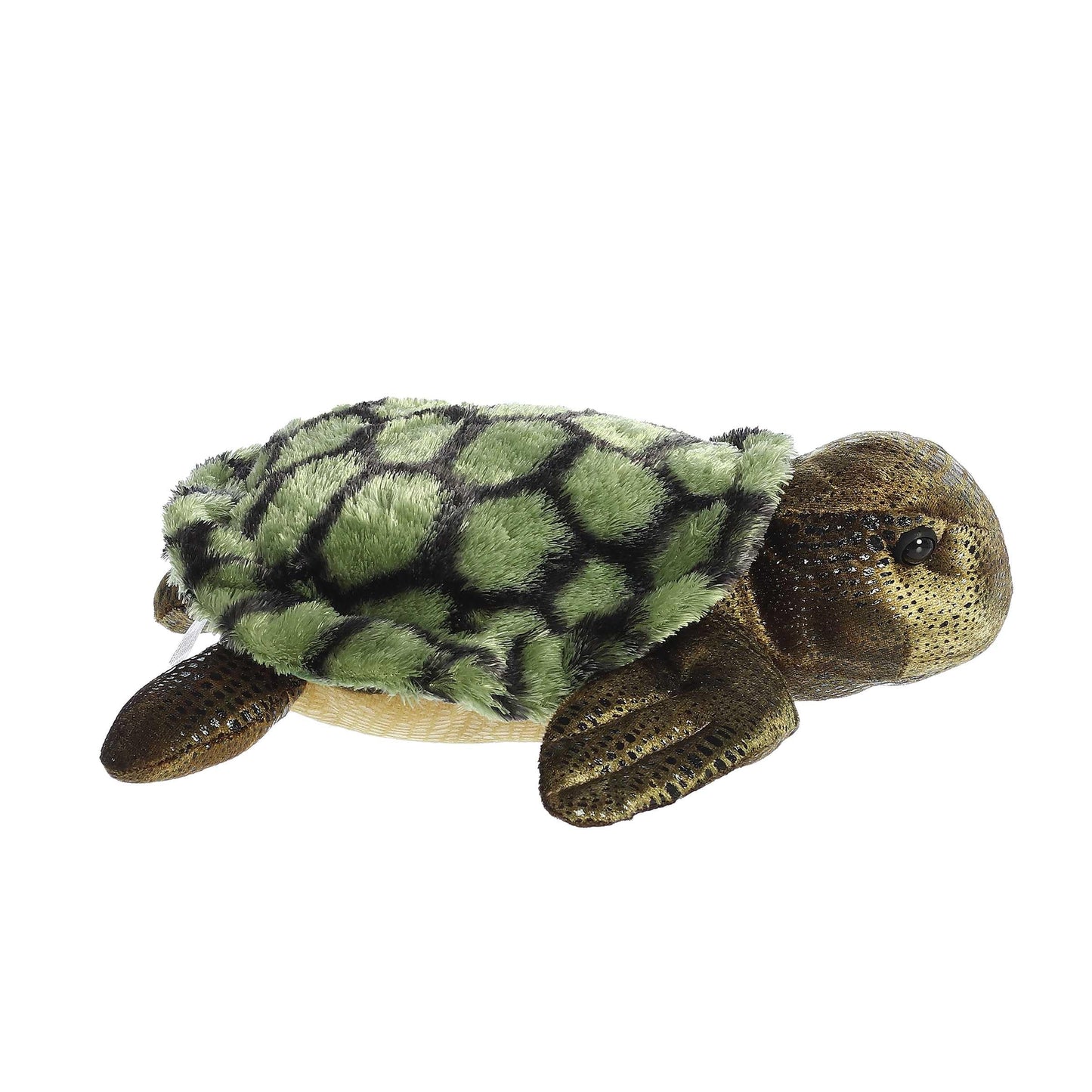 Aurora® Adorable Flopsie™ Sea Turtle Stuffed Animal - Playful Ease - Timeless Companions - Green 12 Inches
