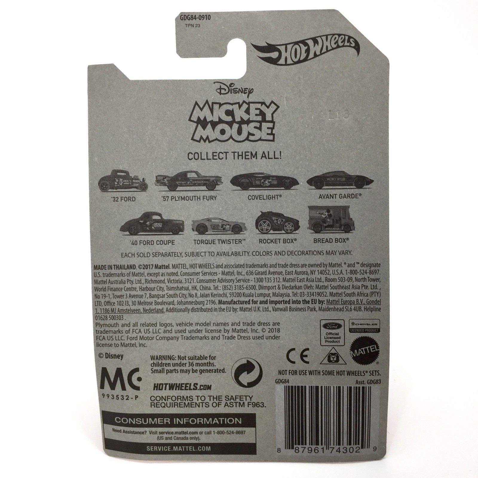 Hot Wheels 1932 Ford Steamboat Willie Mickey Mouse Disney Series 1/8