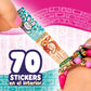 SKY CASTLE - Sticki Rolls Band Single Pack, Wristbands with Stickers, Rolls of Stickers with Kawaii Theme, 50 Stickers per Bracelet, 2 Extra