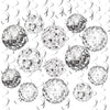 54 Pieces Disco Party Decorations Sliver Disco Ball Hanging Swirls 70s Ceiling Decor for 70s Fever Birthday Party Supplies