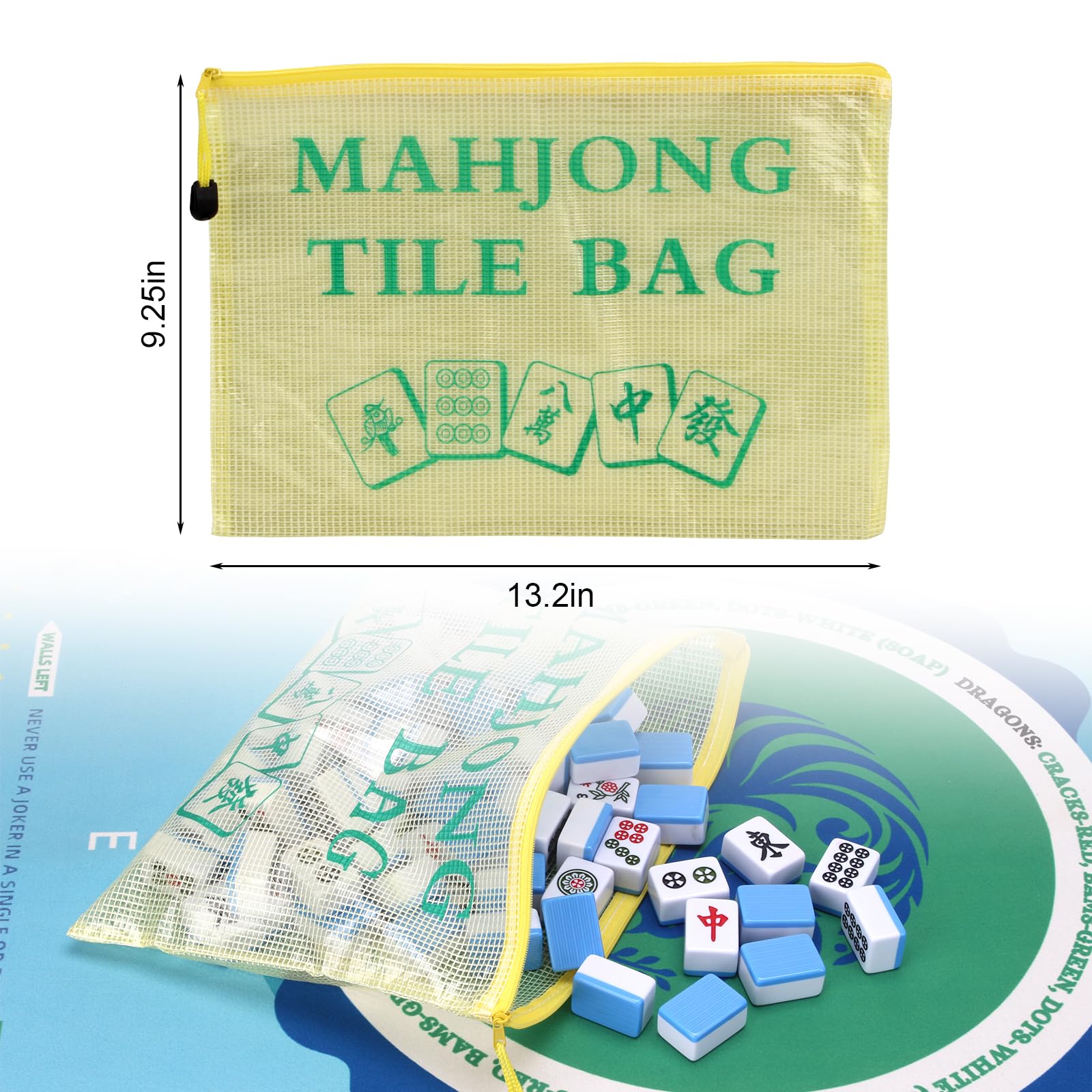 FMTYAOIU 2 PCS Mahjong Tile Bag, American Mahjong Storage, Mahjong Gifts Accessories, Mahjong Case for American Mahjong Set (Case Only) (Yellow)