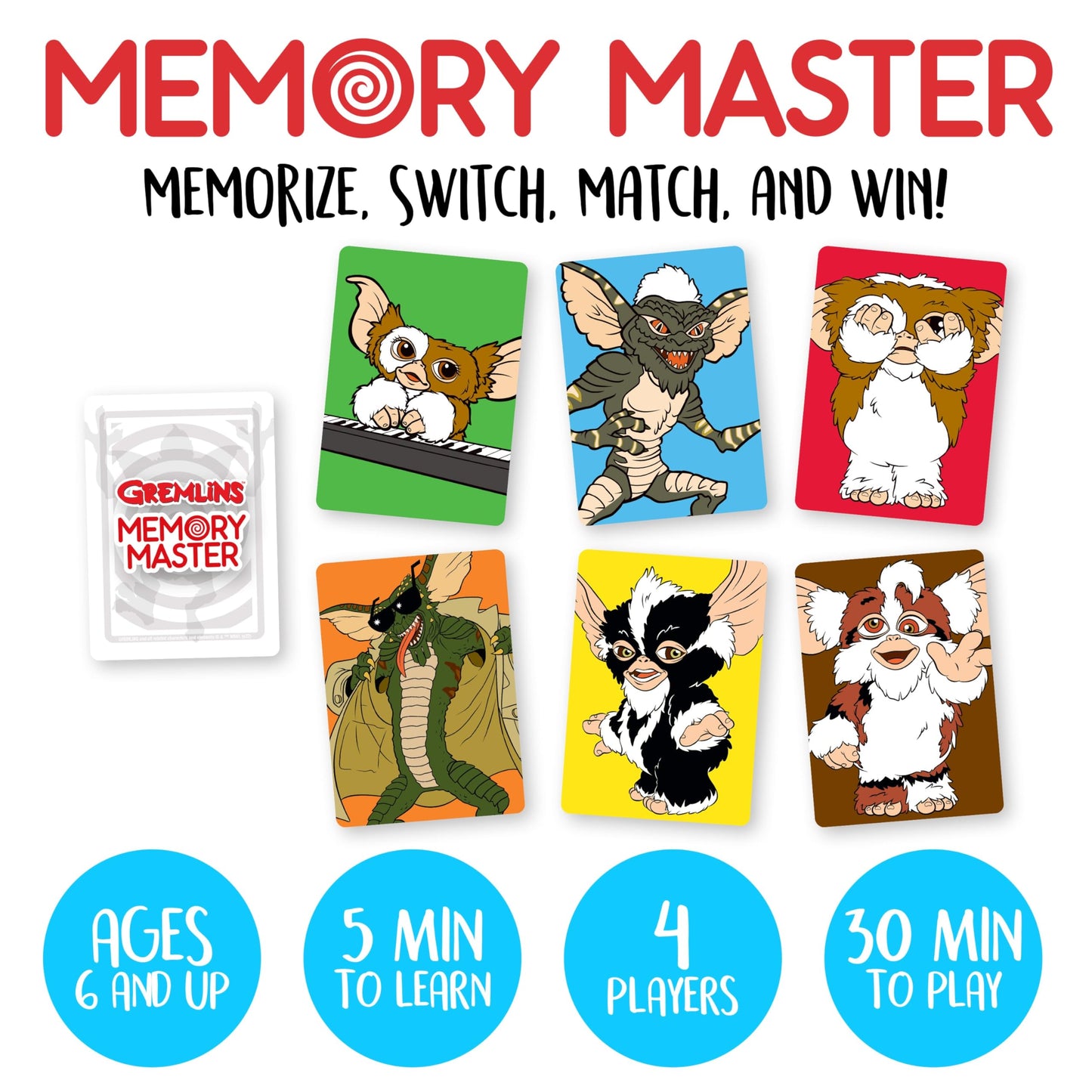 AQUARIUS Gremlins Memory Master Card Game - Fun Family Party Game for Kids, Teens & Adults - Entertaining Game Night Gift - Officially Licensed