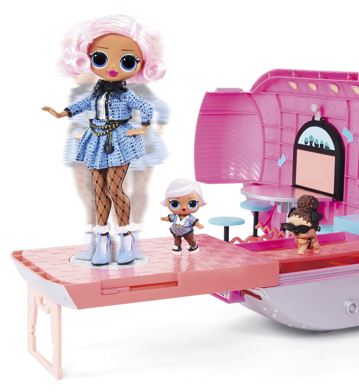 LOL Surprise Glamper - Metallic Silver, Fashion Camper Deluxe Doll Playset, 55+ Surprises, Fully Furnished, Working Lights and Sounds, Gift for Kids