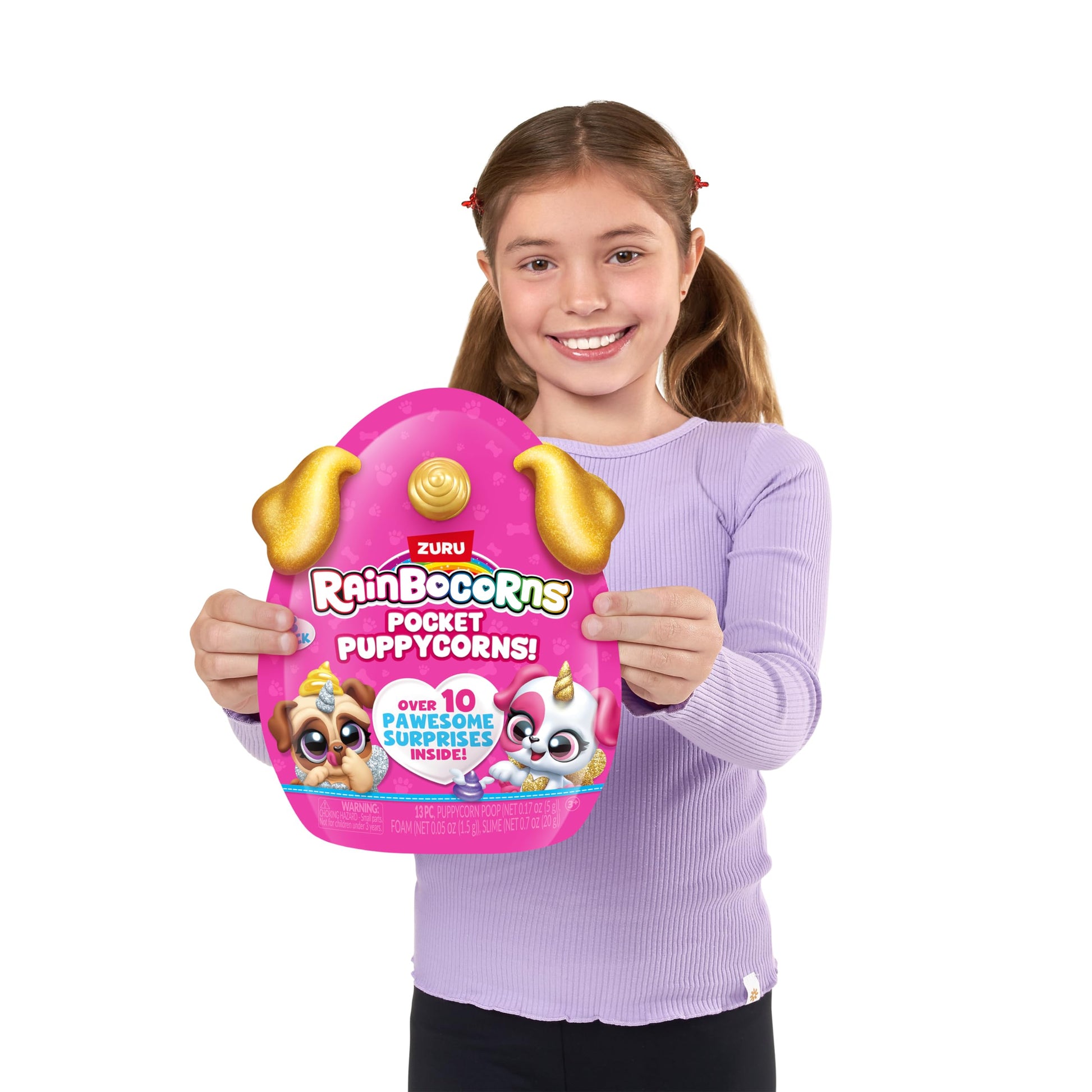 Rainbocorns Pocket Puppycorn 3 Pack by ZURU Toy Puppy Dog Mini Unboxing Girls Gifting Idea, Toys for Girls, Kid's Birthday Gift