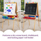 Melissa & Doug Deluxe Wooden Art Easel for Kids with Dry-Erase Board, Chalkboard & Drawing Paper Roller, Folding Double-Sided Toddler Easel, Preschool