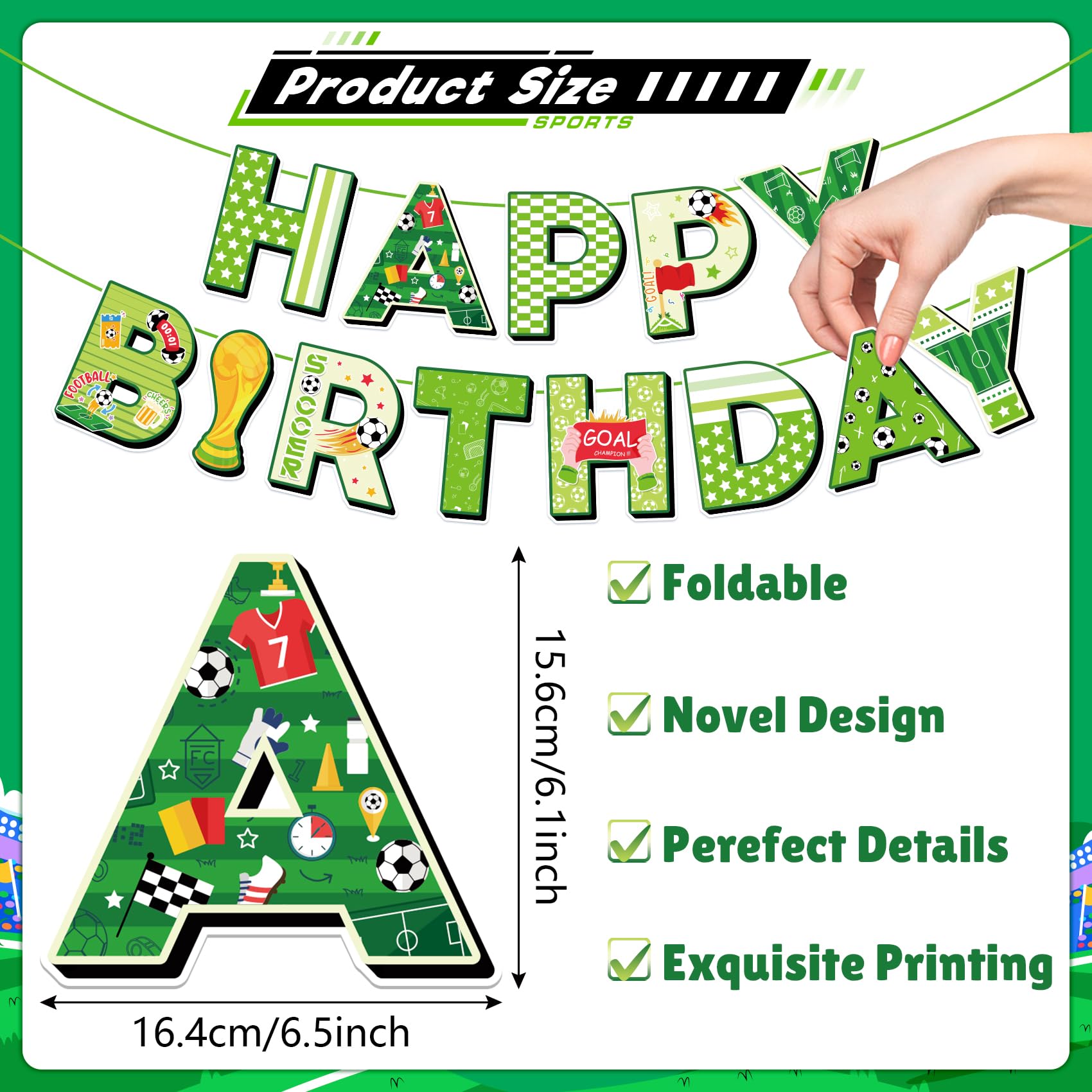 Soccer Birthday Party Decorations - Soccer Party Decorations Includes Happy Birthday Banner Soccer Hanging Swirls Honeycomb Centerpieces for Girls