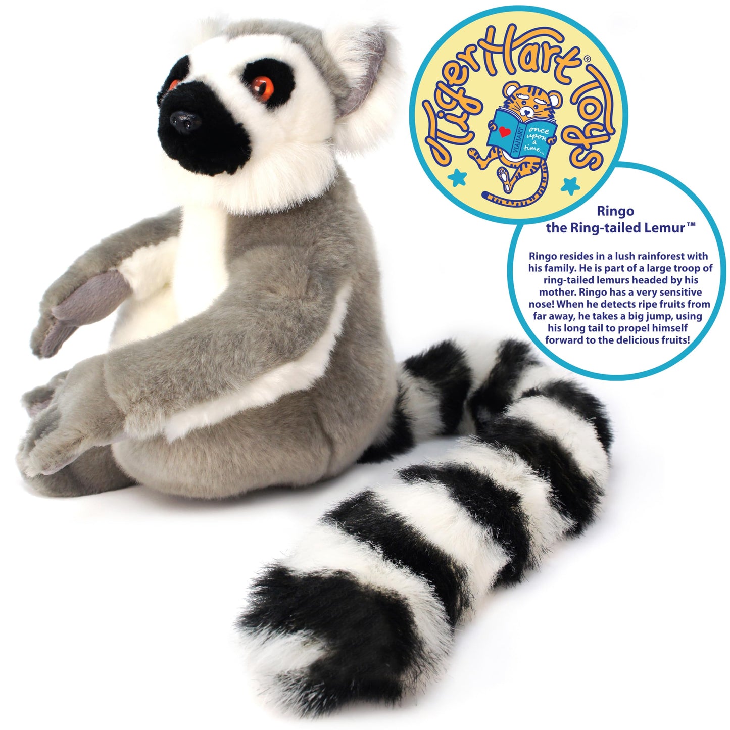 TigerHart Ringo The Ring-Tailed Lemur - 21 Inch Stuffed Animal Plush