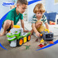 Vroomix JOVA Dinosaur Toys for Kids 3-5, Dinosaur Carrier Truck with 2 Pcs Cars and 6 Pcs Figures for Toddlers, T.Rex Truck with Launcher and Darts