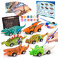 faentwc Dinosaur Painting Toys for Kids 5-7: Birthday Gifts for Kid Age 3-12 2 in 1 Dino Arts Painting Kits and Pull Back Cars Toy for Boys 4 5 6 7 8