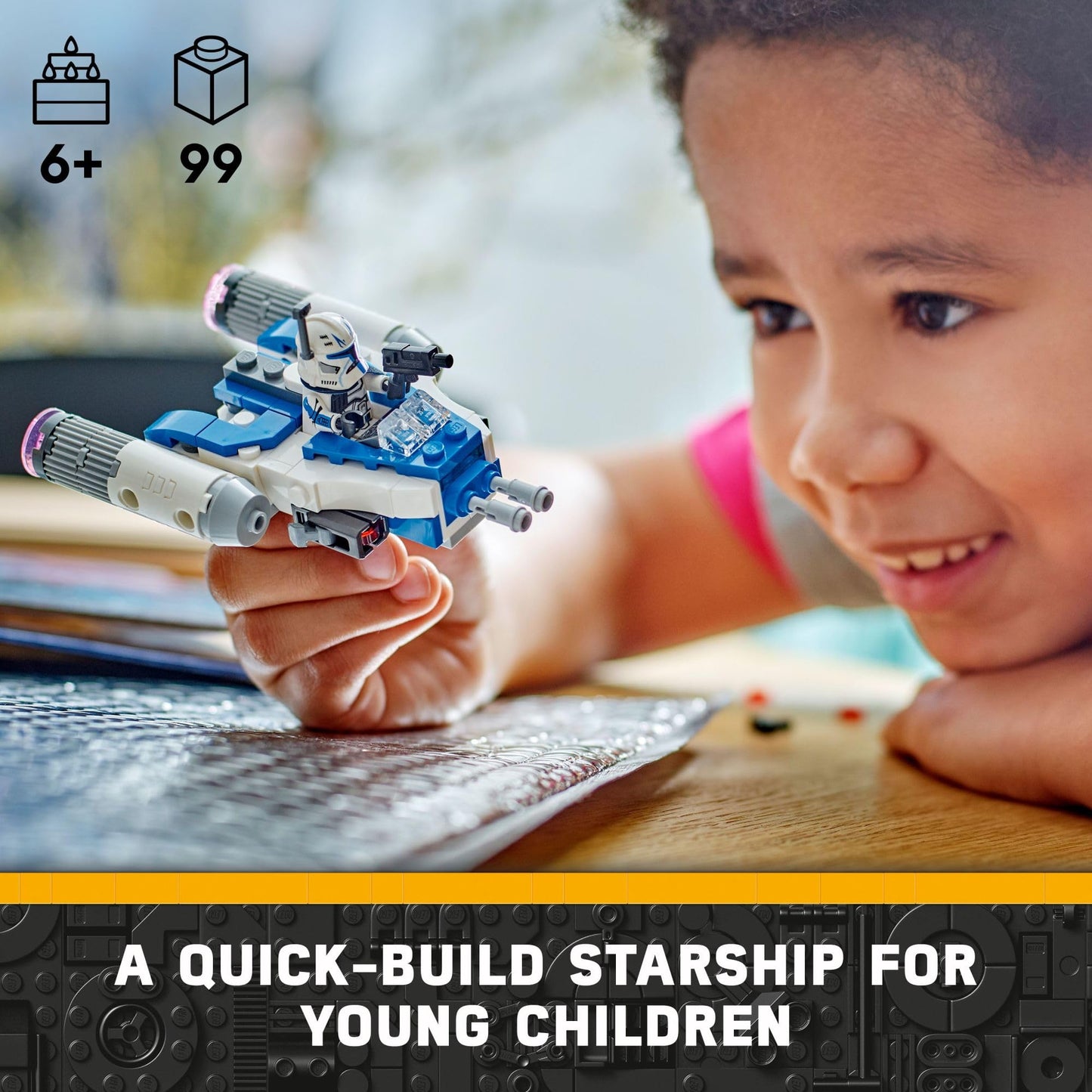 LEGO Star Wars: The Clone Wars Captain Rex Y-Wing Microfighter Building Set, Collectible Star Wars Y-Wing Toy for Kids with Captain Rex Minifigure,