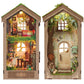 DIY Book Nook Kits for Adults,3D Miniature House Dollhouse with LED,The Secret Treehouse Wooden Bookshelf Insert Booknook,Gifts for Family Friends