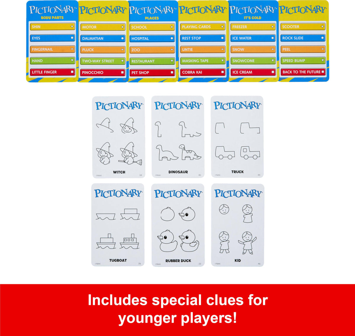 Mattel Games Pictionary Board Game, Drawing Game for Kids, Adults and Game Night with Dry Erase Markers and Boards