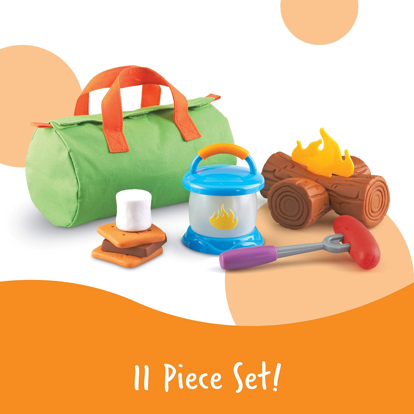 Learning Resources New Sprouts Camp Out! My Very Own Camping Set - 11 Pieces, Ages 18+ Months, Toddler Outdoor Toys, Prentend and Play, Gift