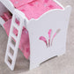KidKraft KidKraft Wooden Lil' Doll Bunk Bed with Pink Butterfly Bedding Set, Furniture for 18-Inch Dolls - White,Gift for Ages 3+