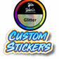 VulgrCo Personalized Custom Individually Die Cut Stickers Decals for Fun, Business, Weddings, Birthdays, Gifts Waterproof (Glitter Stickers)