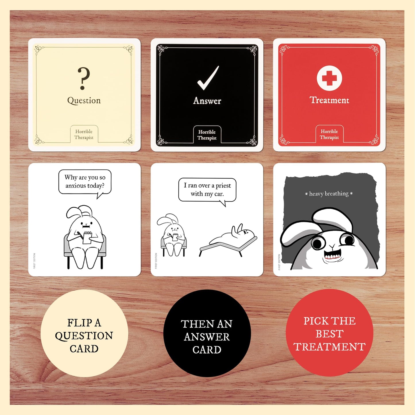 Horrible Therapist: Extra Horrible Edition by Exploding Kittens - A Card Game for 3-8 Players, Ages 17+ - Adult Party Game for Family Night