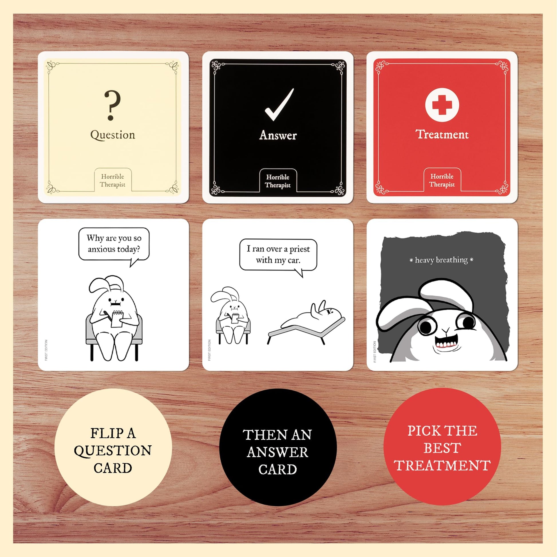 Horrible Therapist: Extra Horrible Edition by Exploding Kittens - A Card Game for 3-8 Players, Ages 17+ - Adult Party Game for Family Night
