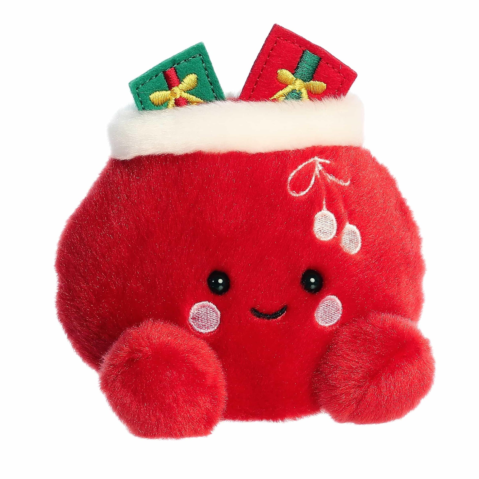 Aurora® Festive Palm Pals™ Velvet Santa Bag™ Stuffed Animal - Fun Collectible Plush for Kids and Adult Collectors - Perfect for Holiday Decorations or