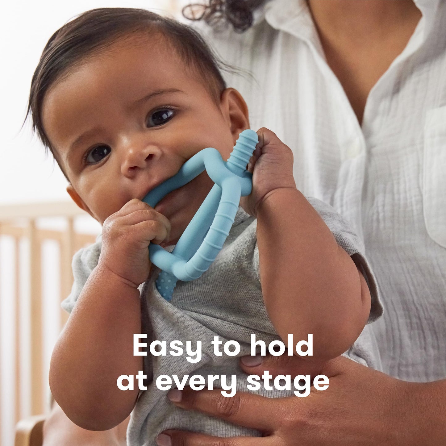 Frida Baby Get-A-Grip BabyTeether for Teething Relief | 100% Food-Grade Silicone Teething Toys for Baby 0-6, 12, 18 Months Infant, BPA-Free, PVC-Free