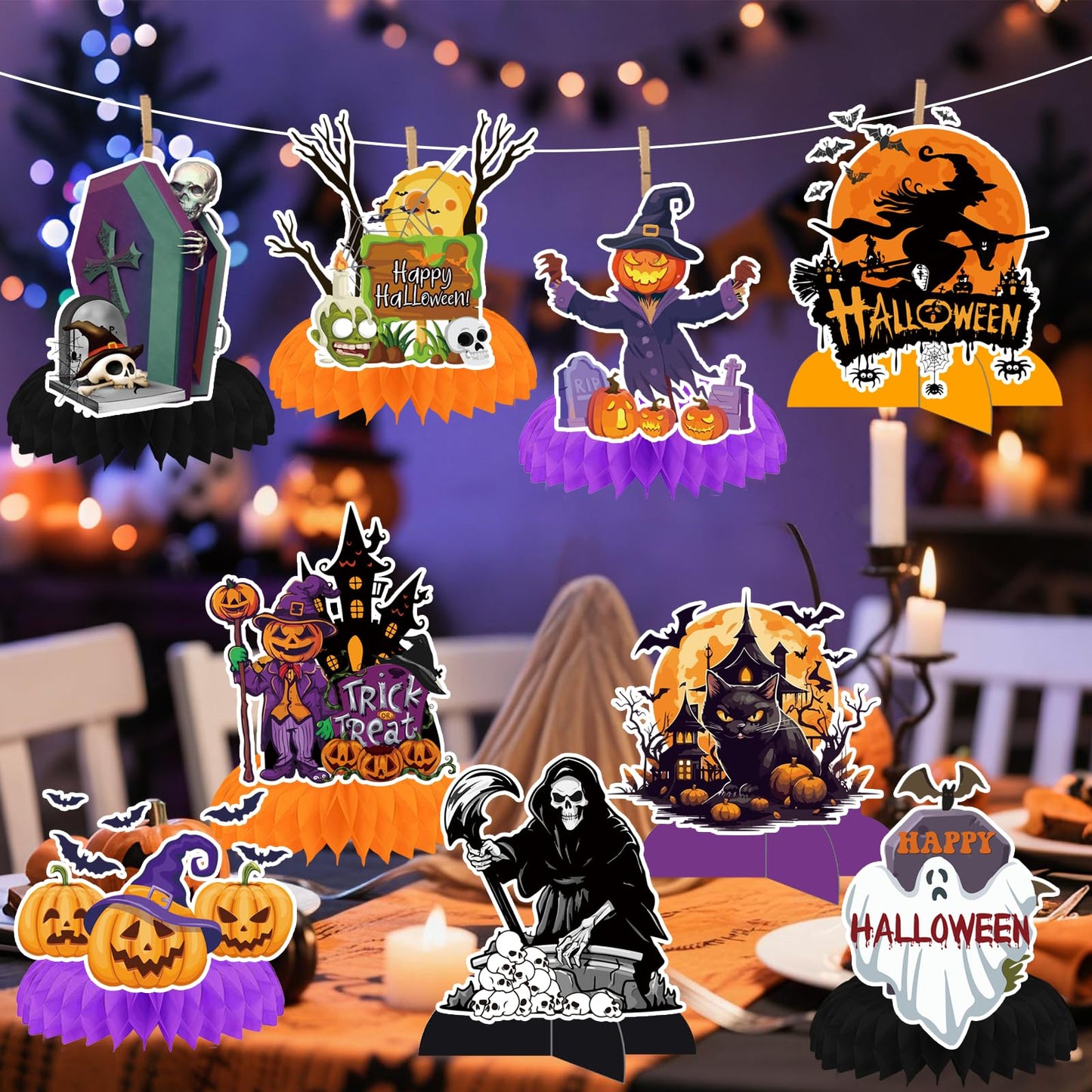 9 Pcs Halloween Centerpieces for Tables Halloween Table Decorations Halloween Party Decorations Halloween Decorations Halloween Birthday Party