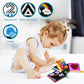 AMINFUN Soft Cloth Baby Books Black & White (4 Pack),Touch Crinkle Sensory Toys for Newborn Infants Toddler Non-Toxic Early Educational Preschool