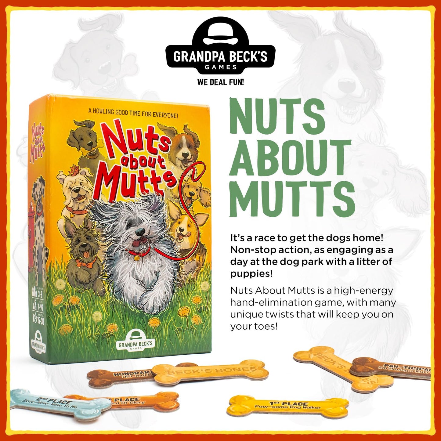 Grandpa Beck's Games Nuts About Mutts - Family-Friendly Hand-Elimination Card Game - for Kids, Teens, and Adults - from The Creators of Cover Your