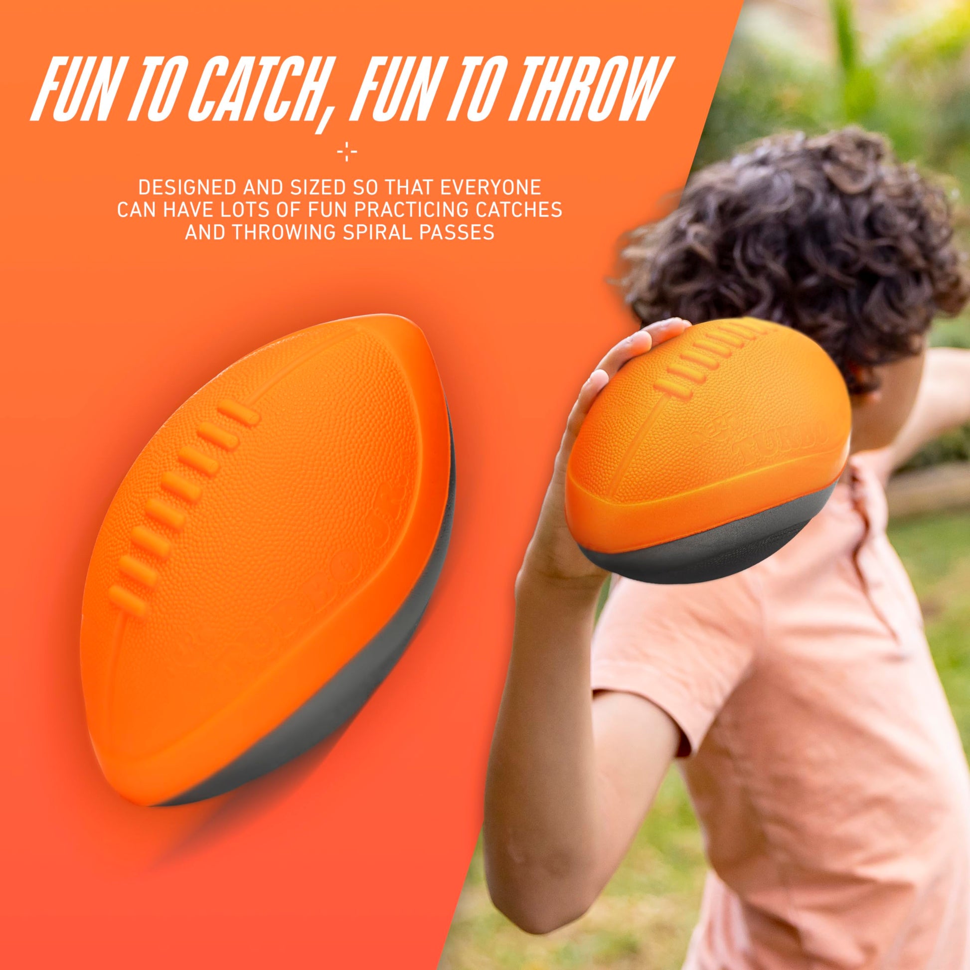Hasbro NERF Turbo Jr. Kids Foam Football - Classic Foam Football for Kids - Indoor + Outdoor Soft Foam Ball - Kids Mini Soft Foam Ball - NERF Toy